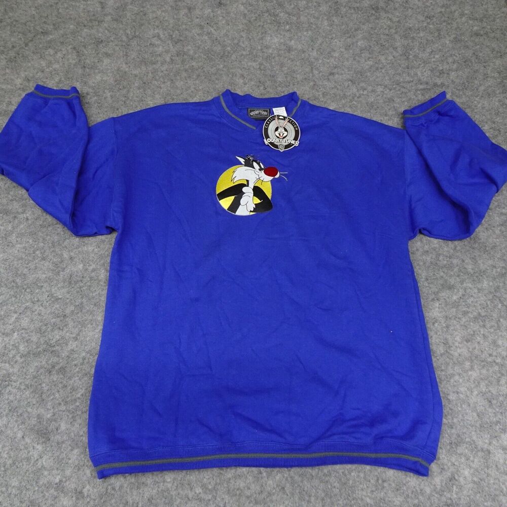 Looney Tunes Sweatshirt Boys Extra Large Sylvester Tweety Long Sleeve Vintage A